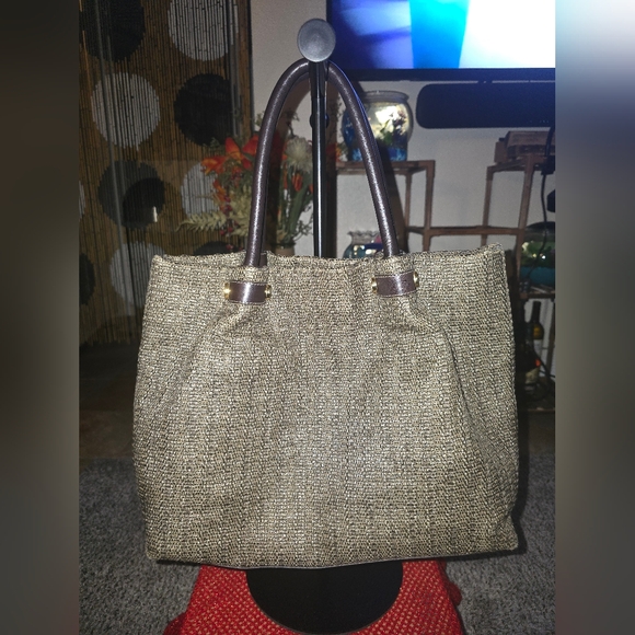 Furla Woven Tote Bag with Brown Handles - Picture 3 of 10